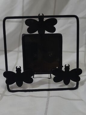 Black Butterfly Metal Picture Frame - Decorative Photo Stand